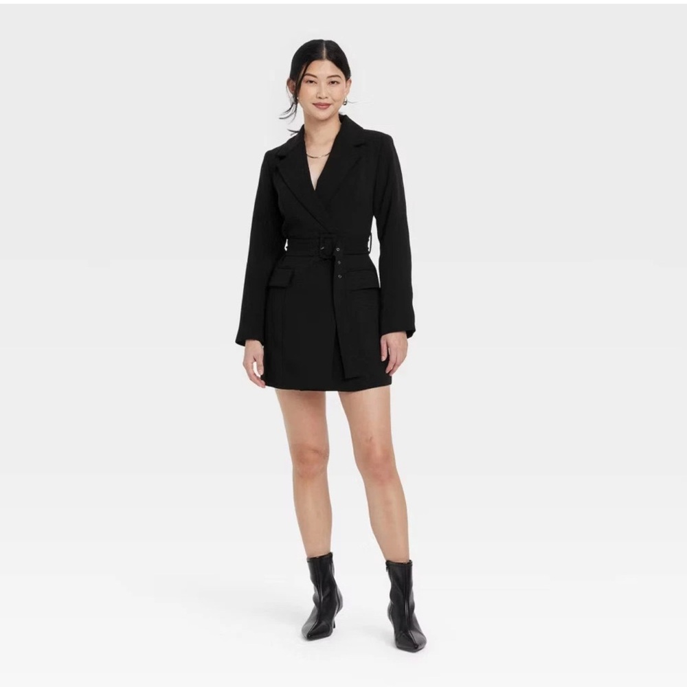 Women's Long Sleeve Mini Blazer Dress - A New Day- Size Large